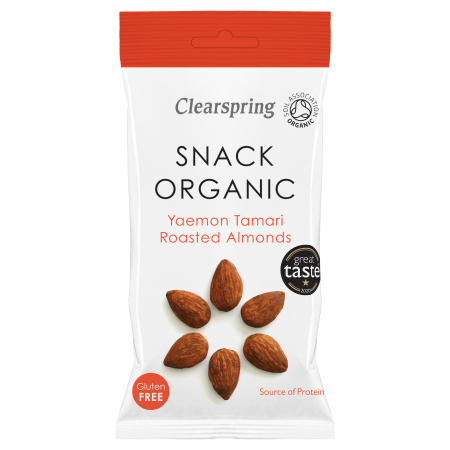 [MHD:15.02.2026] Geröstete Mandeln mit Tamari, BIO, Clearspring, 30g